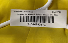 Load image into Gallery viewer, Forever 21 Womens Yellow Pleated Long Sleeve Pullover Blouse Top No Size
