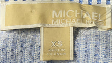 Load image into Gallery viewer, Michael Kors Womens Blue White Striped Short Sleeve Wrap Blouse Top Size XS
