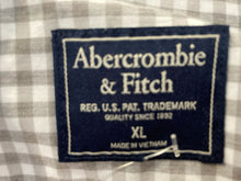 Load image into Gallery viewer, Abercrombie &amp; Fitch Mens White Gray Gingham Long Sleeve Button-Up Shirt Size XL

