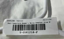 Load image into Gallery viewer, Karl Lagerfeld Womens White Bonjour Paris Graphic Print Pullover Sweater Size M
