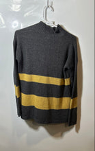 Load image into Gallery viewer, Bartolini Womens Charcoal Amber Striped Long Sleeve Pullover Sweater Size Small
