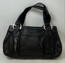 Load image into Gallery viewer, Calvin Klein Womens Black Leather Double Handle Inner Pockets Shoulder Handbag
