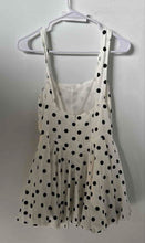 Load image into Gallery viewer, Nati Womens White And Black Polka Dot Square Neck Wide Strap Mini Dress Size S
