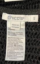 Load image into Gallery viewer, Chico's Womens Black Open-Knit V-Neck Poncho Pullover Sweater Size S/M

