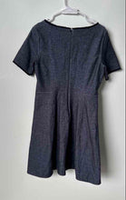Load image into Gallery viewer, Banana Republic Womens Blue Collarless Short Sleeve Fit &amp; Flare Dress Size 8P
