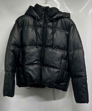 Load image into Gallery viewer, Zara Womens Black Quilted Long Sleeve Pockets Drawstring Full-Zip Hoodie Size XS
