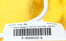 Load image into Gallery viewer, Vince Camuto Womens Yellow Ribbed Long Sleeve Knitted Pullover Sweater Size S
