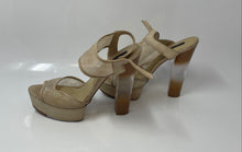 Load image into Gallery viewer, Rachel Zoe Womens Lexi Raffia Nude Beige High Heels Platform Sandals Size 7.5
