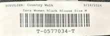 Load image into Gallery viewer, Zara Womens Black Sleeveless V-Neck Pullover Wrap Style Blouse Top Size Medium
