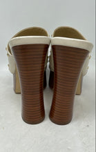 Load image into Gallery viewer, Michael Kors Womens Jagger Cream Leather Studded Block Platform Sandals Sz 8.5M

