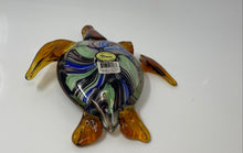 Load image into Gallery viewer, Dynasty Gallery Vinci Hand Fused Multicolor Glass Turtle Figurine Paperweight
