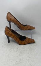 Load image into Gallery viewer, Melian Womens Brown Leather Slip-On Square Toe Block Pump Heels Size 10W
