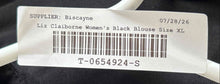 Load image into Gallery viewer, Liz Claiborne Womens Black Short Cap Sleeve Back Zipper Blouse Top Size XL
