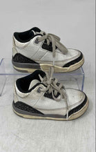 Load image into Gallery viewer, Nike Unisex Baby Air Jordan 3 Black White Leather Lace-Up Sneaker Shoes Size 8C
