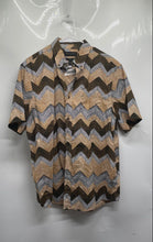 Load image into Gallery viewer, Banana Republic Mens Multicolor Chevron Slim-Fit Button-Up Shirt Size L
