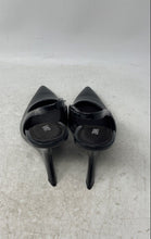 Load image into Gallery viewer, Zara Womens Black Faux Leather Sharp Pointed Toe Wedge Pump Heels Size EUR 37
