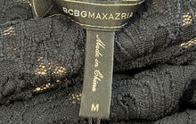 Load image into Gallery viewer, BCBGMAXAZRIA Womens Black Floral Overlay Off The Shoulder Mini Dress Sz M W/ Tag
