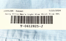 Load image into Gallery viewer, Perry Ellis Mens Light Blue Silk Short Sleeve Collared Button-Up Shirt Size XXL
