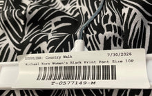 Load image into Gallery viewer, Michael Kors Womens Black White Leaf Print Wide-Leg Trouser Pants Size 10P
