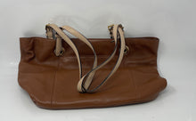 Load image into Gallery viewer, Michael Kors Womens Brown Leather Inner Pockets Double Handle Tote Handbag
