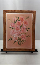 Load image into Gallery viewer, Pink Flowers Still Life Wall Art Framed Canvas Painting Signed For Home Decor

