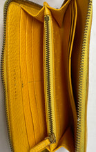 Load image into Gallery viewer, Authentic Tory Burch Womens Britten Yellow Zip-Around Wallet Stained Worm
