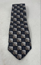 Load image into Gallery viewer, Gianfranco Ruffini Mens Gray Check Silk Adjustable Pointed Tie One Size
