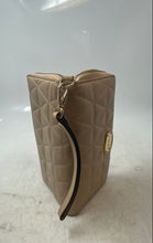 Load image into Gallery viewer, Michael Kors Womens Taupe Leather Quilted Credit Card Slot Zip-Around Wallet
