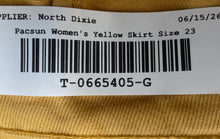 Load image into Gallery viewer, Pacsun Womens Yellow Cotton Tie Waist Raw Hem Welt Pocket Mini Skirt Size 23
