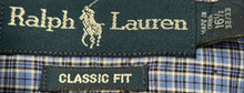 Load image into Gallery viewer, Ralph Lauren Mens Blue Plaid Cotton Classic Fit Dress Shirt Size 16 1/2 32/33
