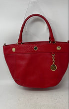 Load image into Gallery viewer, Tommy Hilfiger Womens Red Pebbled Leather Top Handle Satchel Handbag
