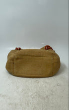 Load image into Gallery viewer, Michael Kors Womens Brown Orange Woven Straw Charm Hobo Shoulder Bag
