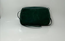 Load image into Gallery viewer, Anne Klein Womens Green Suede Leather Trim Inner Pocket Zip Top Crossbody Bag
