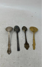 Load image into Gallery viewer, Lot Of 4 Pcs Mixed Variety Multicolor Engraved Collectible Souvenir Spoons
