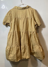 Load image into Gallery viewer, Zara Womens Beige Cotton Short Sleeve Collared Tiered Mini Dress Size L
