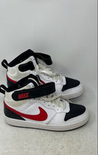 Load image into Gallery viewer, Nike Kids Court Borough Mid 2 CD7782-110 White Red Black Sneaker Shoes Size 6Y
