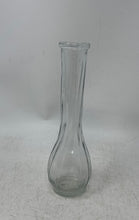 Load image into Gallery viewer, Clear Glass Ribbed Round Edge Bottle Shape Home Decorative Bud Vase
