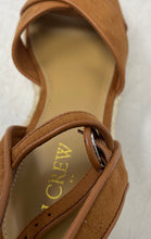 Load image into Gallery viewer, J.Crew Womens Brown Block Heel Ankle Strap Platform Espadrille Sandals Size 6
