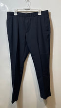 Load image into Gallery viewer, Perry Ellis Portfolio Mens Blue Striped Flat Front Slim Fit Dress Pants Sz 34X29
