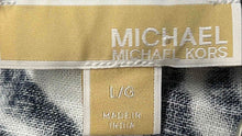 Load image into Gallery viewer, Michael Kors Womens Blue &amp; White Zebra Print Button-Up Shirt &amp; Shorts Set Size L
