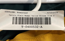 Load image into Gallery viewer, Calvin Klein Womens Yellow Long Roll Tab Sleeve Button Front Blouse Top Size S
