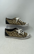 Load image into Gallery viewer, Coach Womens Barrett F0007 Brown White Monogram Lace-Up Sneaker Shoes Size 12B
