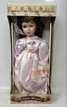 Load image into Gallery viewer, Dandee Keepsake Memories Blonde Brown Eyes Pink Dress Flowers Porcelain Doll
