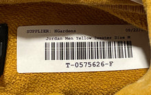Load image into Gallery viewer, Jordan Mens Yellow Long Sleeve Kangaroo Pocket Pullover Sweater Hoodie Size M
