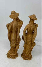 Load image into Gallery viewer, Lot Of 2 Pcs Assorted Brown Engraved Home Decorative Collectible Chinese Statues
