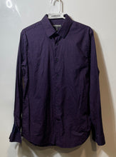 Load image into Gallery viewer, Express Mens Dark Blue Pink Long Sleeve Modern Fit Dress Shirt Size M 15-15.5
