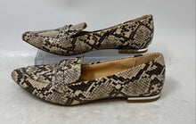 Load image into Gallery viewer, Express Womens Brown White Snakeskin Print Flat Penny Loafer Shoes Size 6
