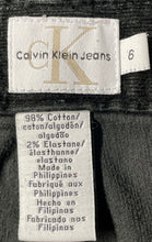 Load image into Gallery viewer, Calvin Klein Womens Black Corduroy Dark Wash High-Rise Bootcut Jeans Pants Sz 6
