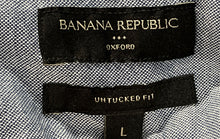 Load image into Gallery viewer, Banana Republic Mens Blue Untucked Fit Long Sleeve Button-Up Shirt Size L
