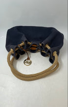 Load image into Gallery viewer, Michael Kors Womens Marina Blue Brown Double Rope Handle Charm Shoulder Bag

